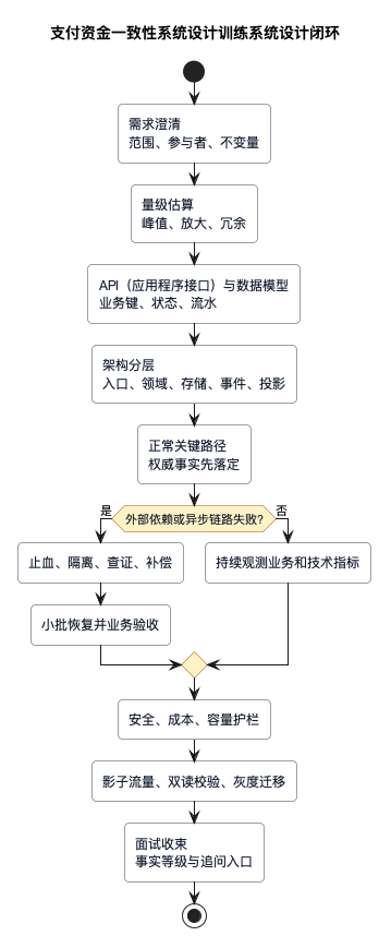 支付资金一致性系统设计训练闭环